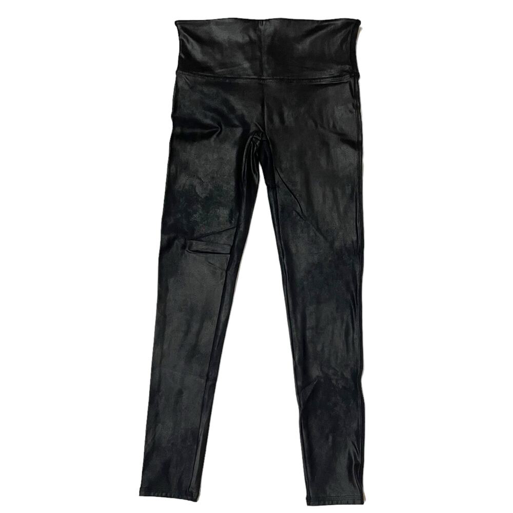 SPANX Women's Faux Leather Leggings - Black - Large Petite